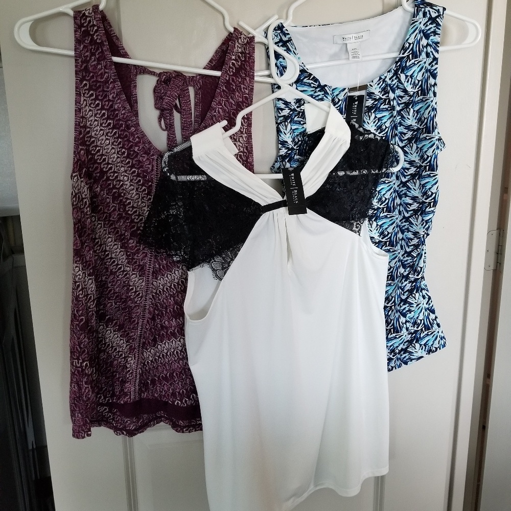 Bundle lot of 3 White House Black Market tops NWT
